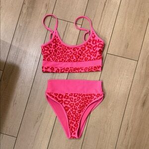 Beach Riot pink leopard bikini